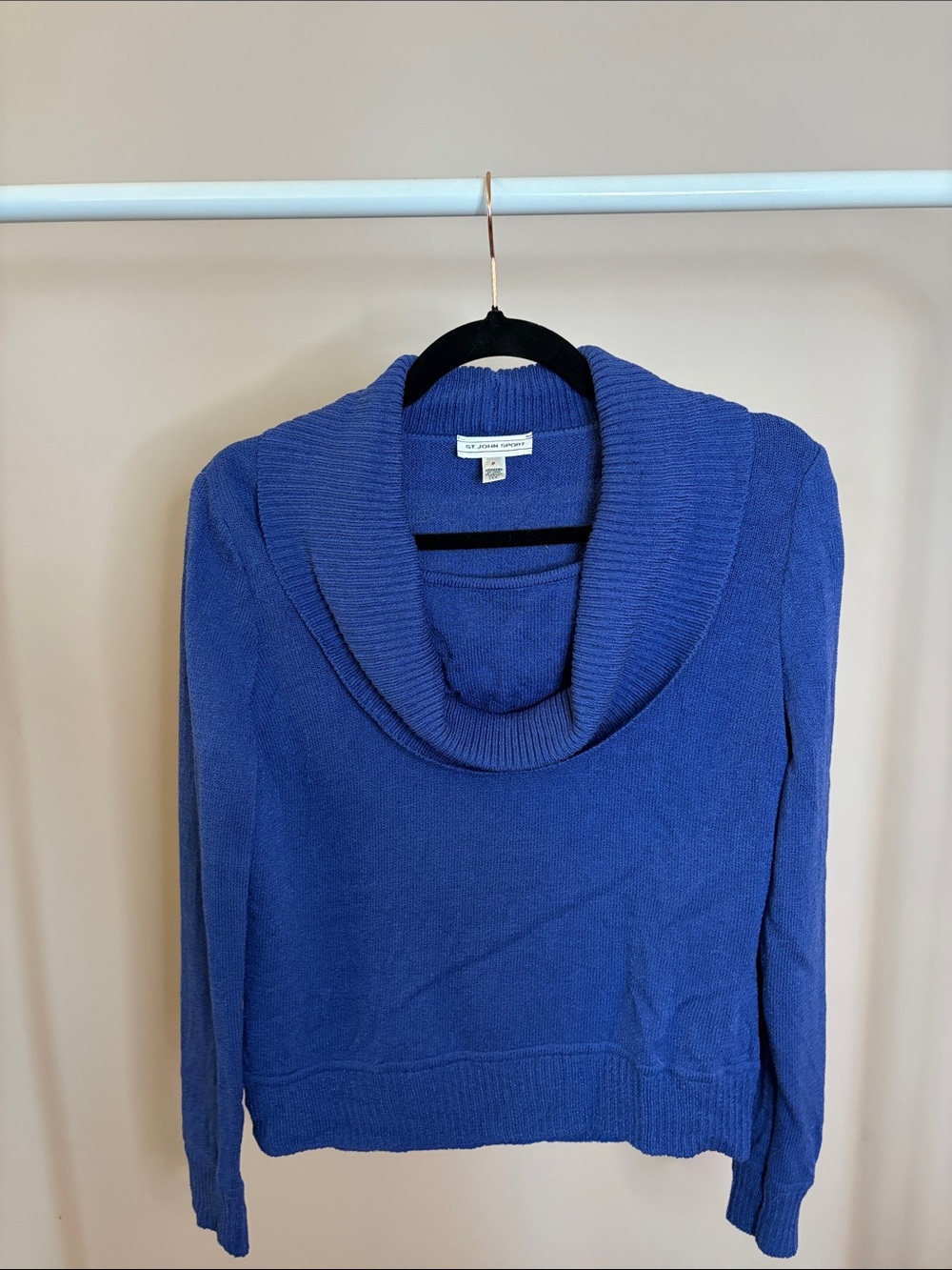 St. John Sport Blue Knit Sweater | Petite Small